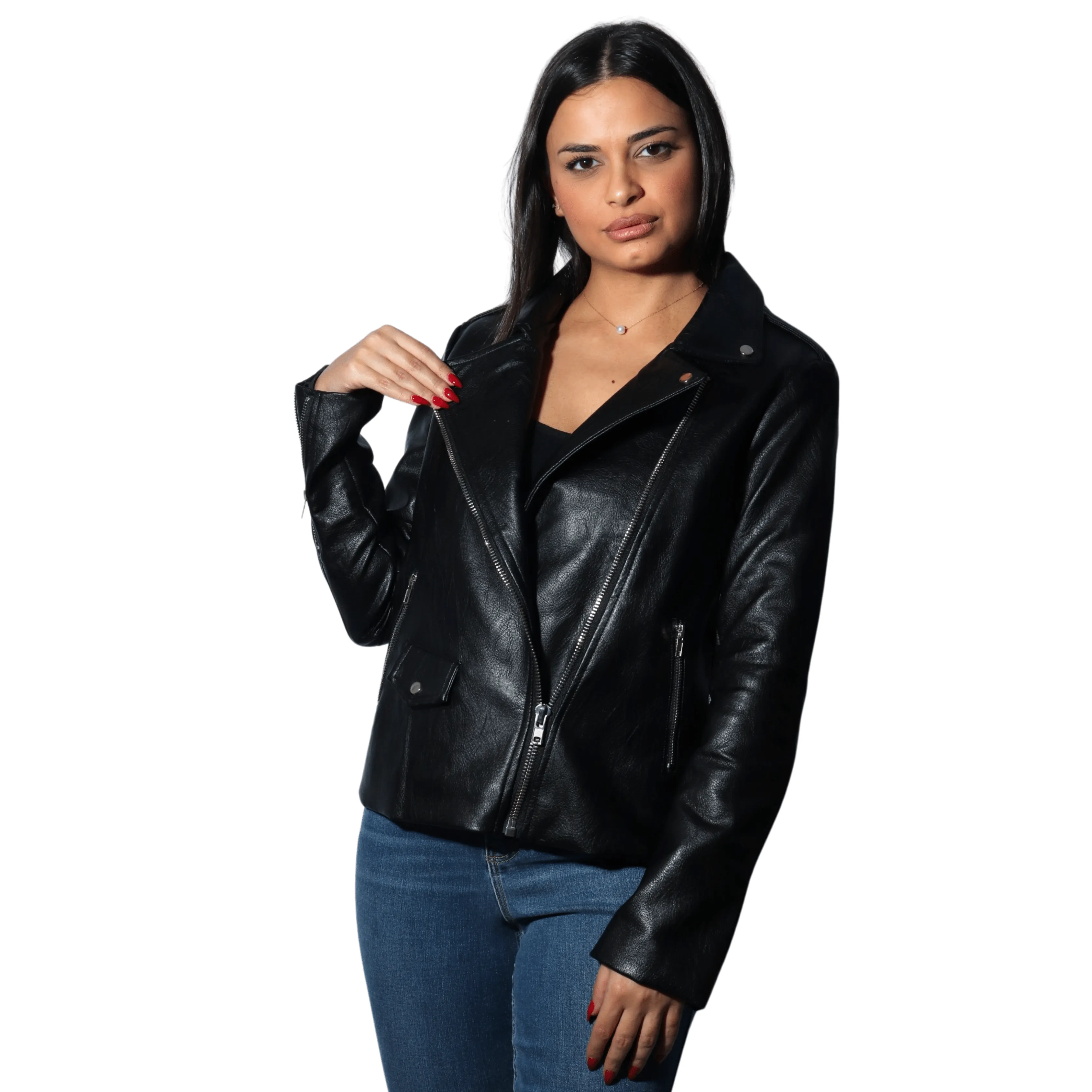 ART LOVE - Faux leather biker jacket