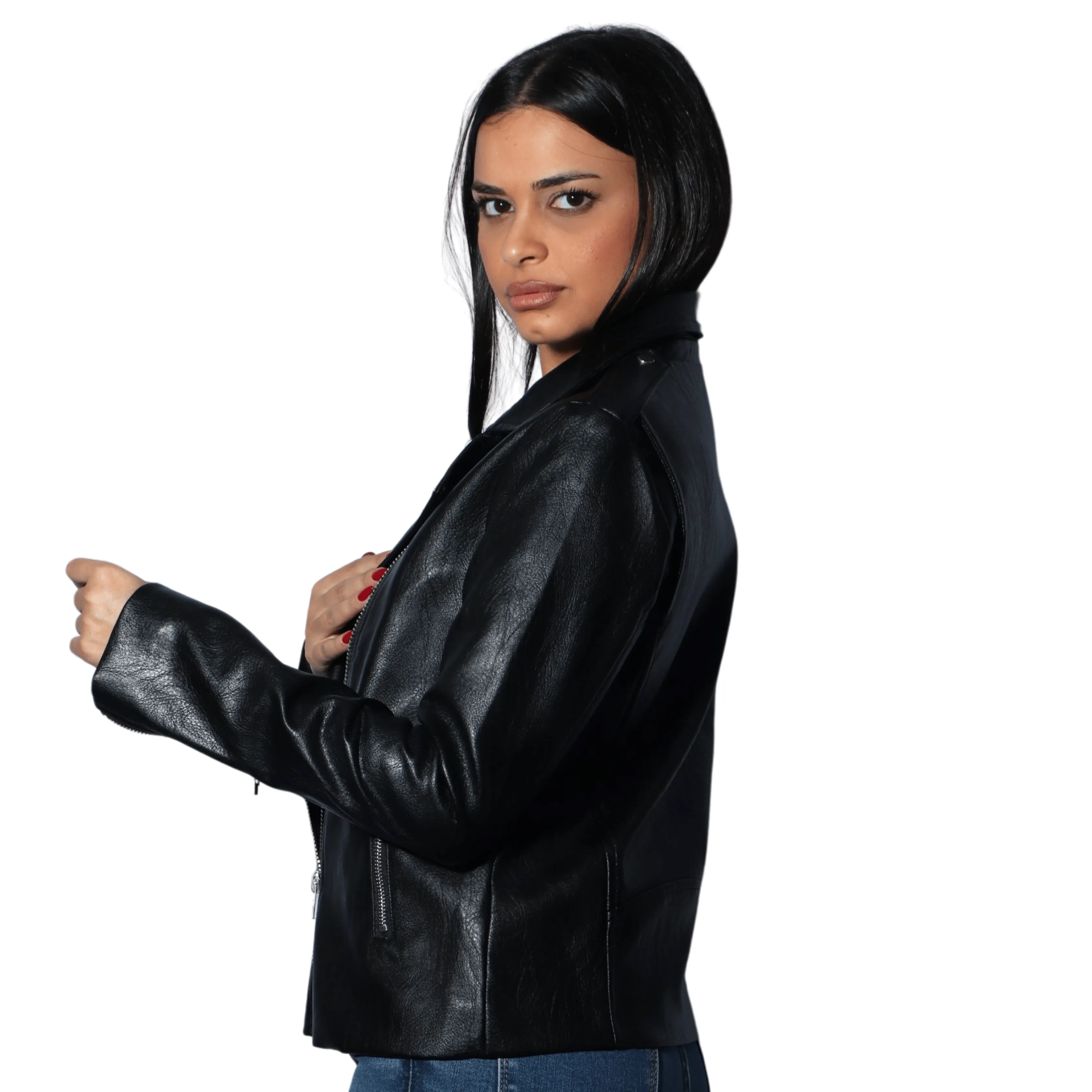ART LOVE - Faux leather biker jacket