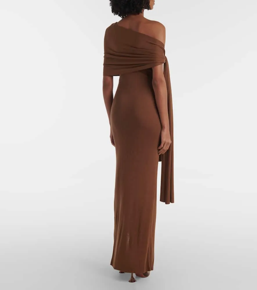 Aya Muse Hale one-shoulder silk-blend maxi dress