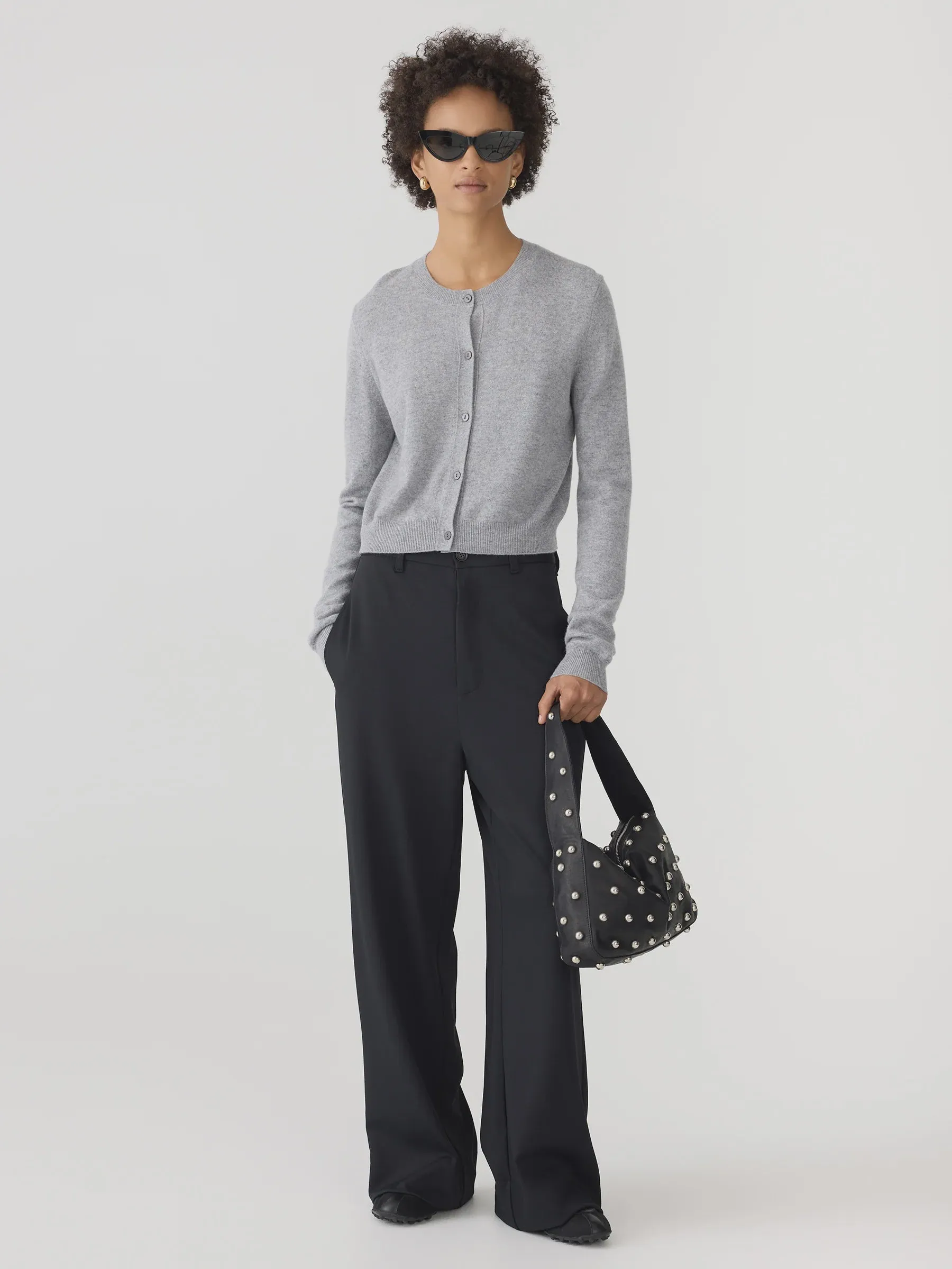 Bassike Stretch Twill Tailored Pant in Black