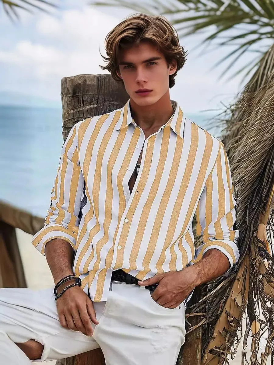 Casual Striped Button-Up Shirt