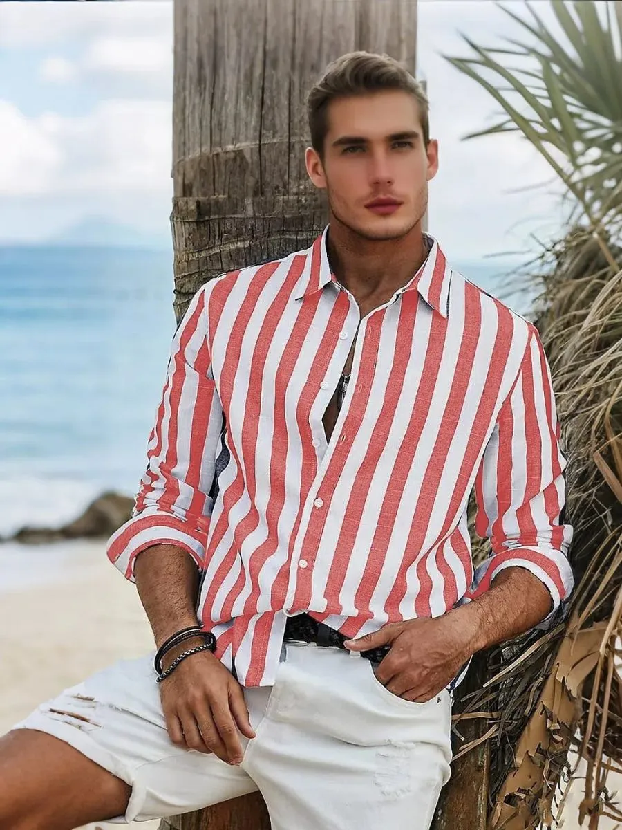 Casual Striped Button-Up Shirt