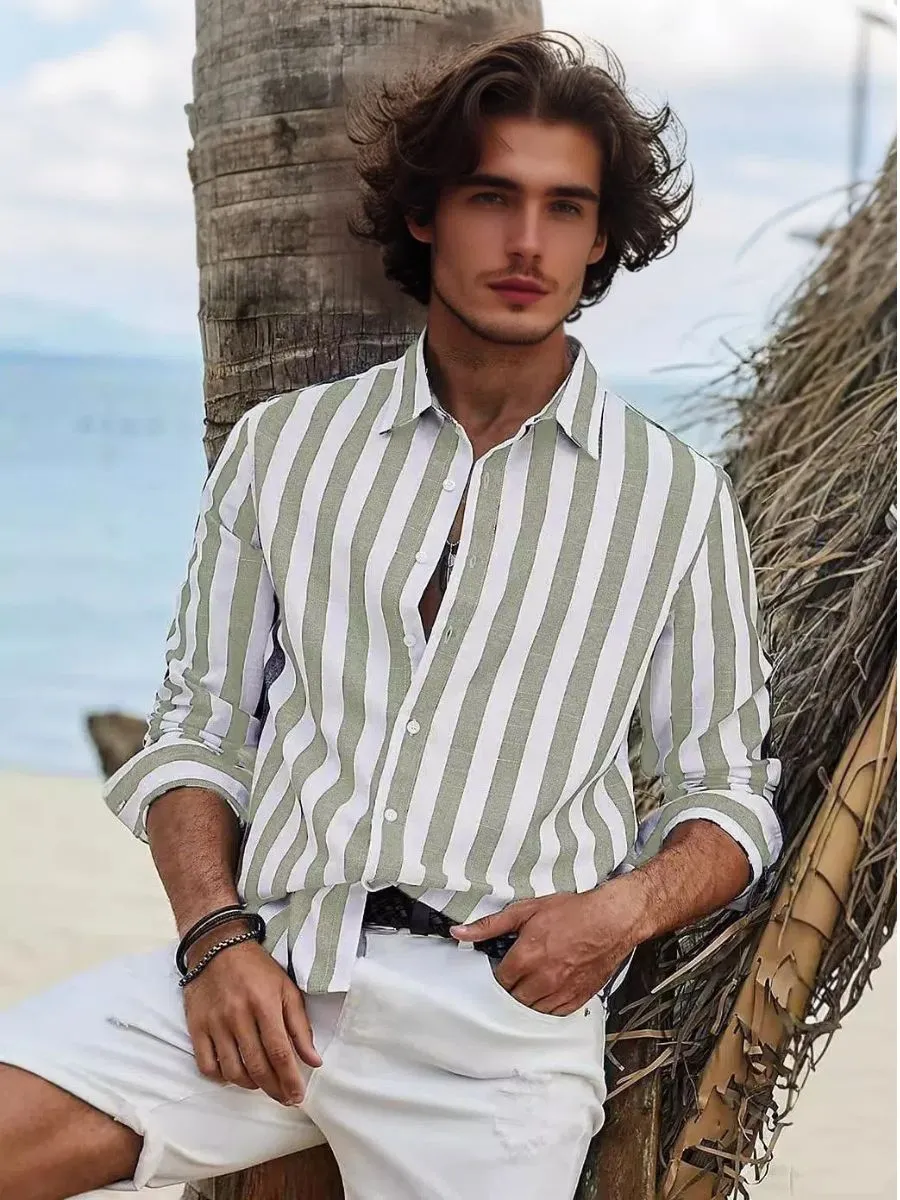 Casual Striped Button-Up Shirt