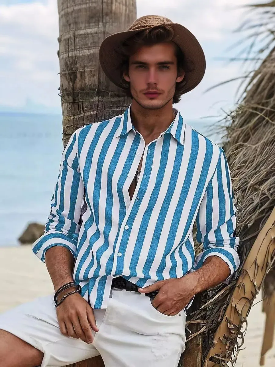 Casual Striped Button-Up Shirt