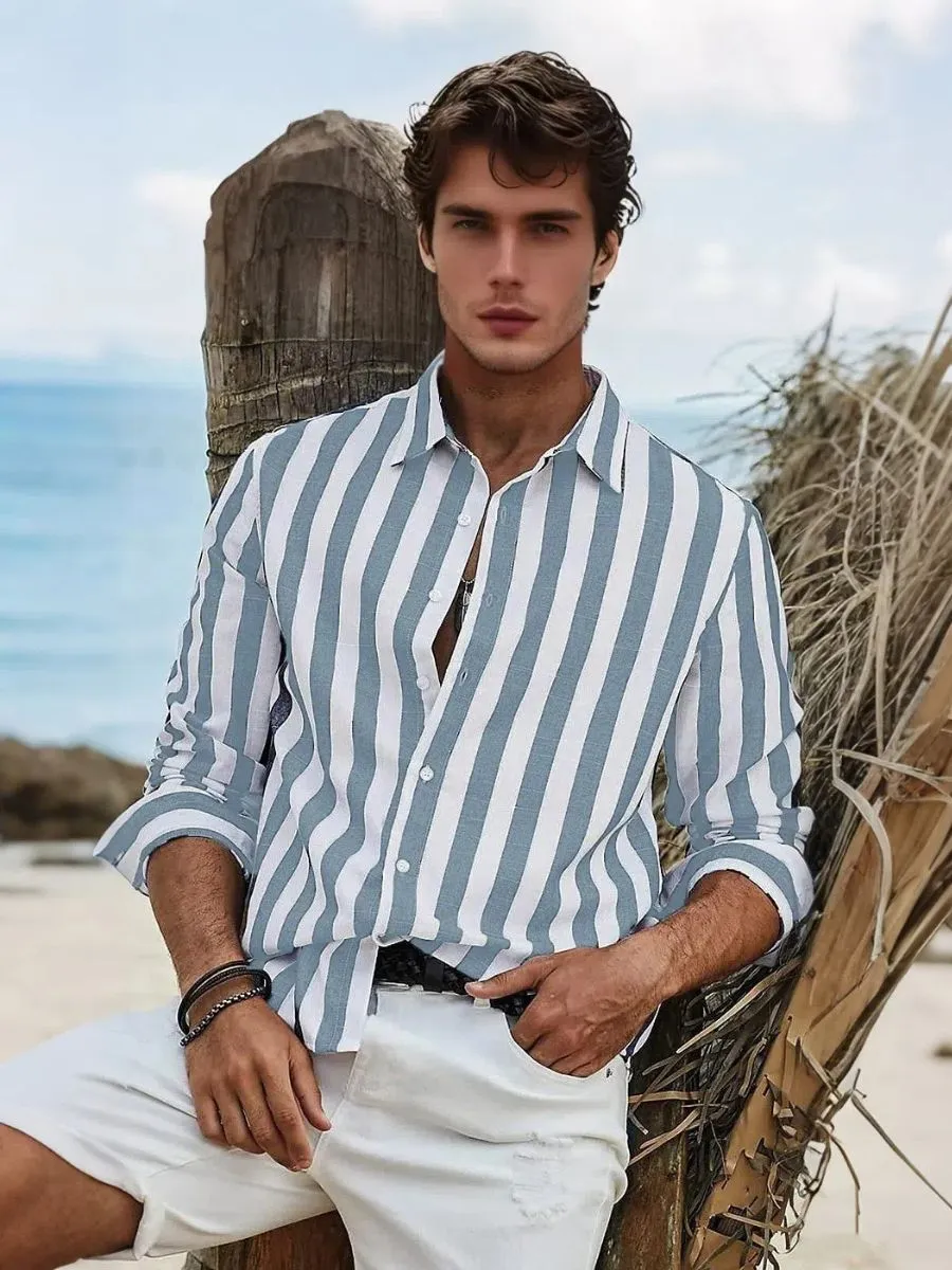 Casual Striped Button-Up Shirt