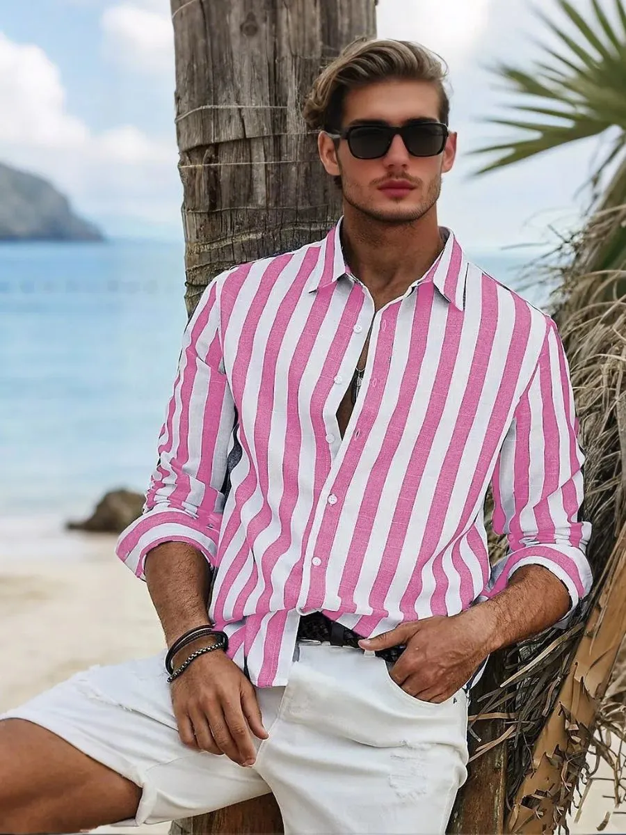 Casual Striped Button-Up Shirt