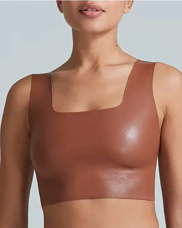 Commando Faux Leather Squareneck Crop Top