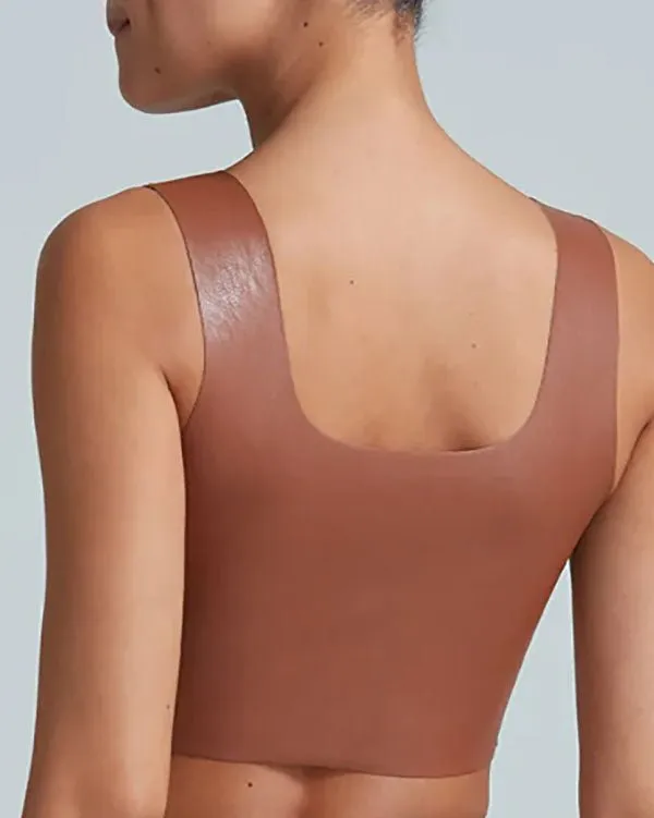 Commando Faux Leather Squareneck Crop Top