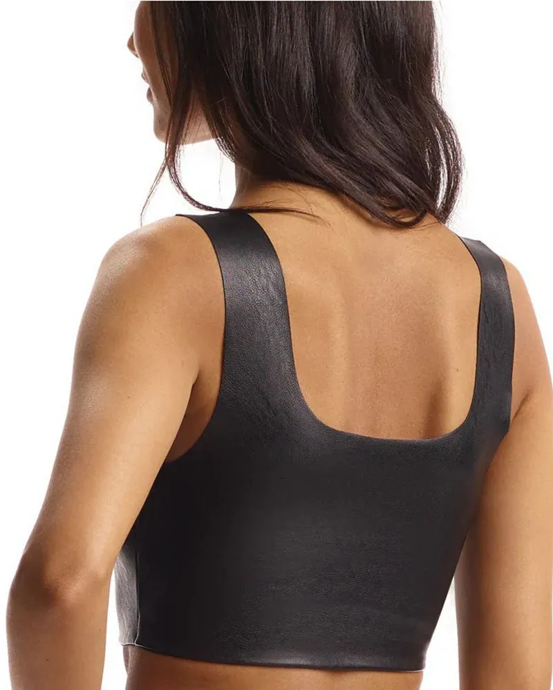Commando Faux Leather Squareneck Crop Top