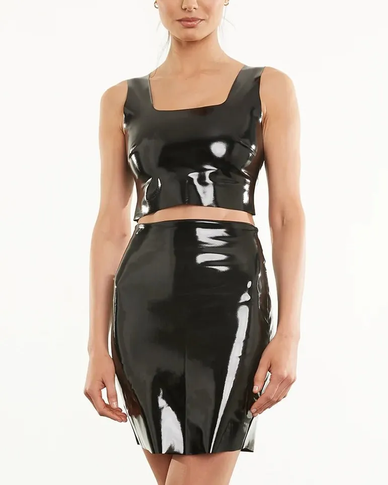 Commando Faux Patent Leather Crop Top