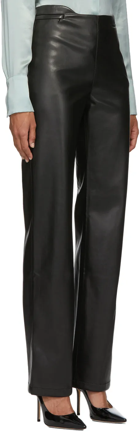 Commission Black Faux-Leather Fanny Trousers