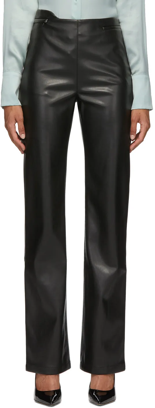 Commission Black Faux-Leather Fanny Trousers