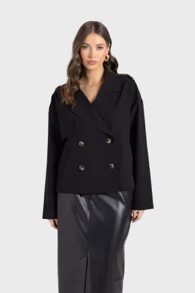 Dropped Shoulder Cropped Trench