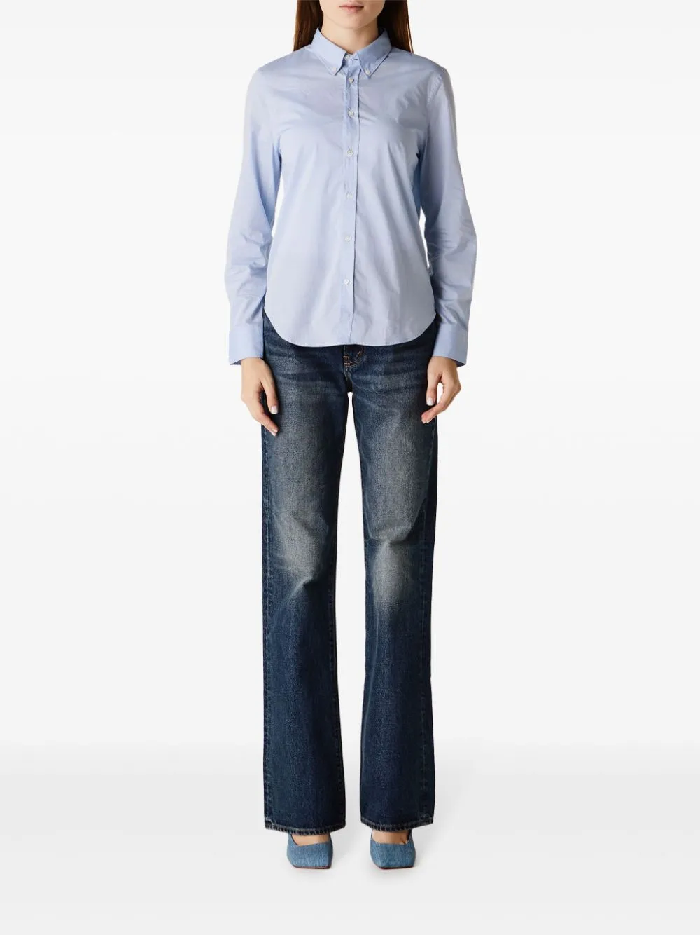 Dyllan Shrunken Shirt in Light Blue