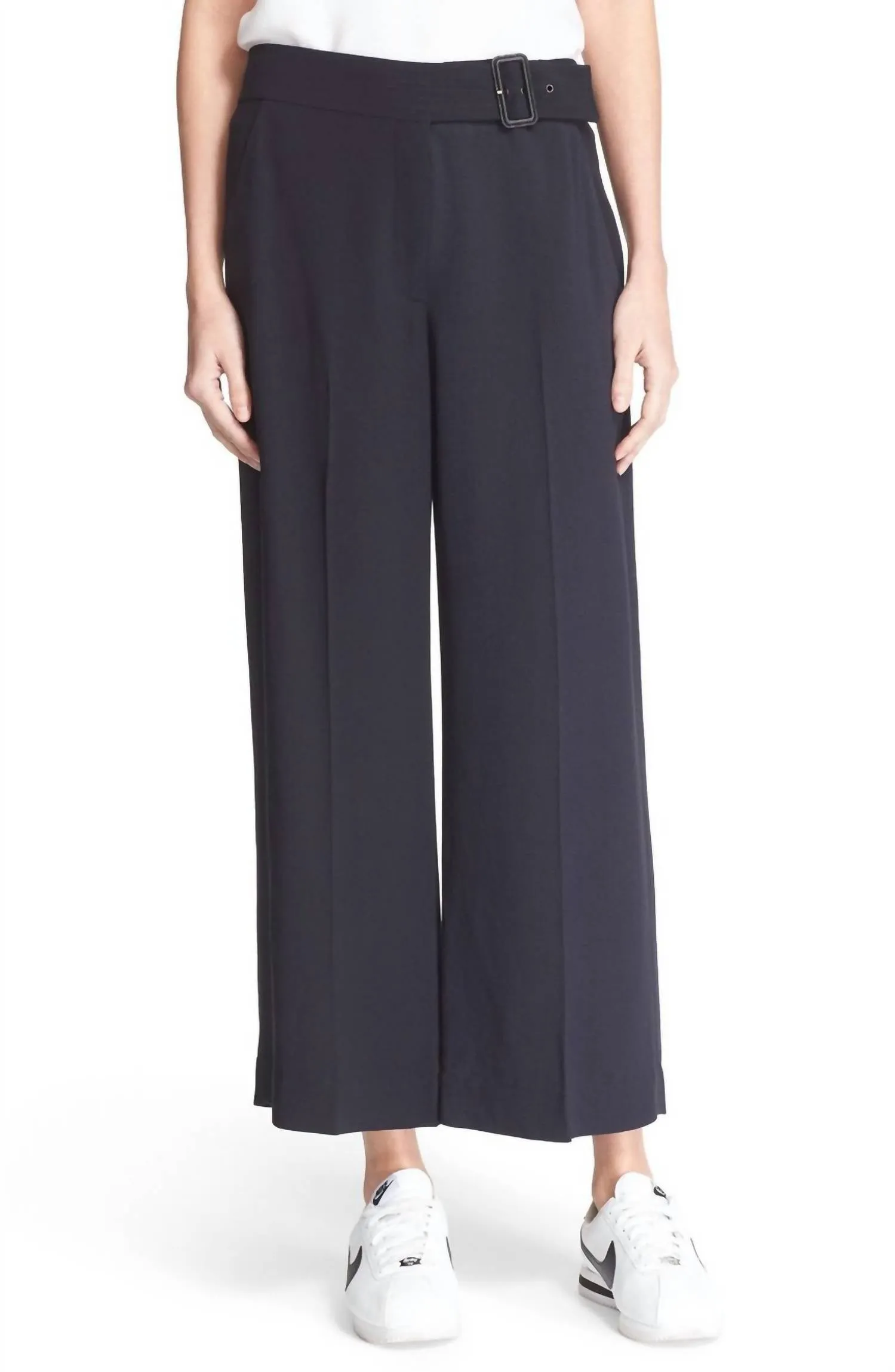 Emily Gaucho Mid-Rise Belted Pants