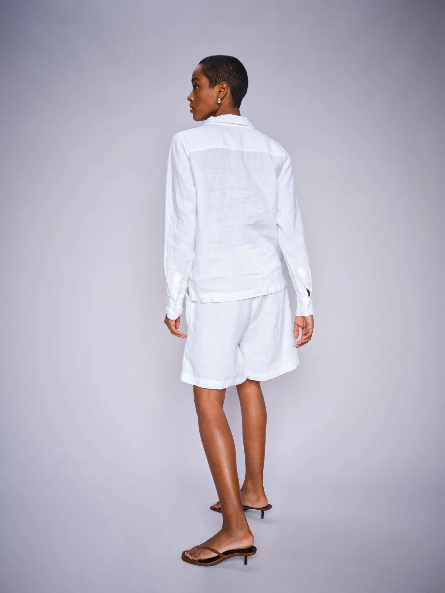 Enna Linen Pocket Blouse - White