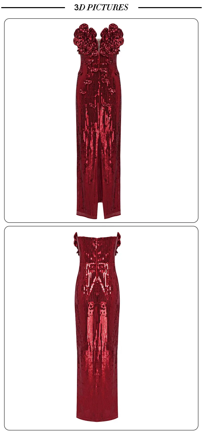 Floral Sequins Maxi Dress