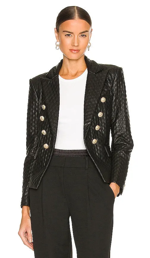 Generation Love Angie Faux Leather Blazer in Black
