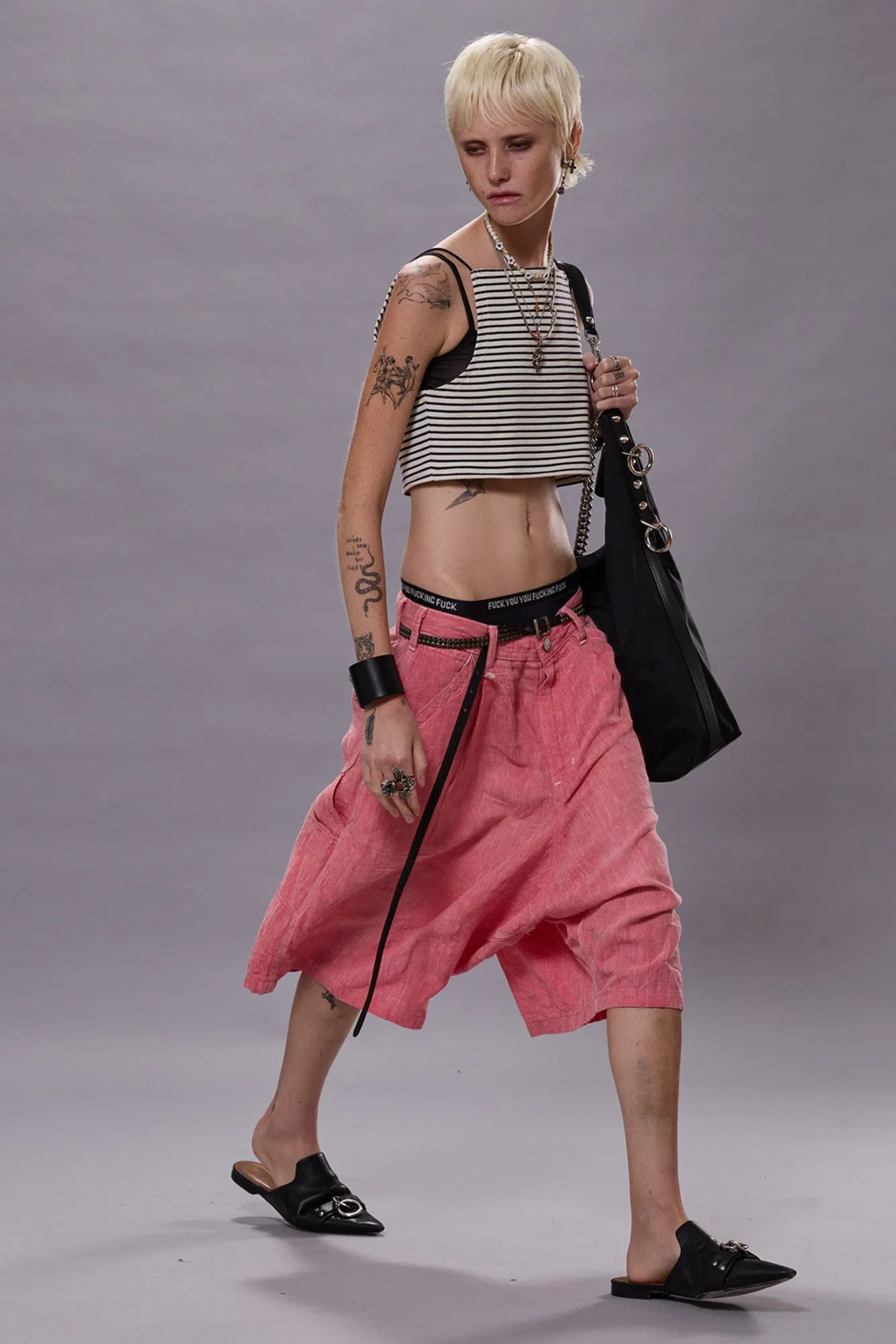 JESSE CARPENTER SHORT - CORAL LINEN CHAMBRAY