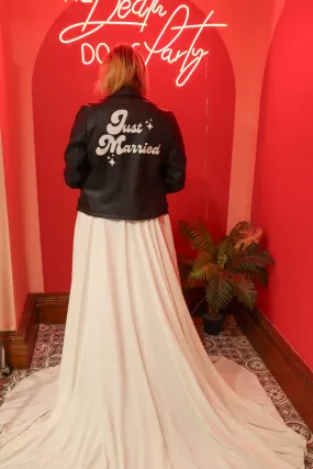Just Married Faux Leather Jacket - Size 14