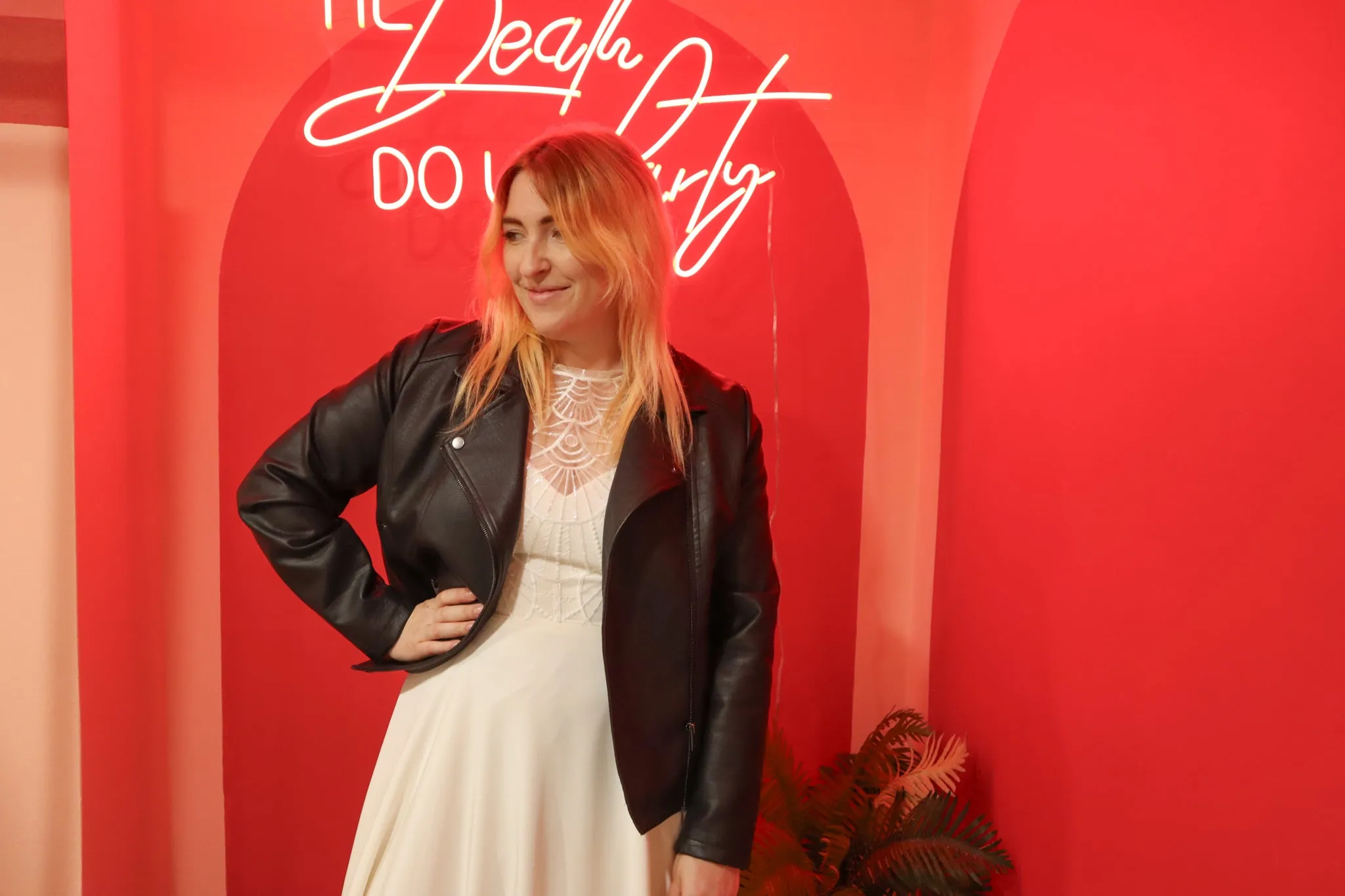 Just Married Faux Leather Jacket - Size 14