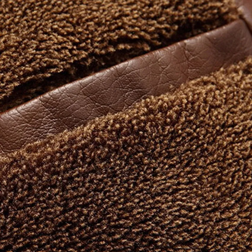 Mountainskin Faux Leather Male Jacket (Dark/Light Coffee Color)