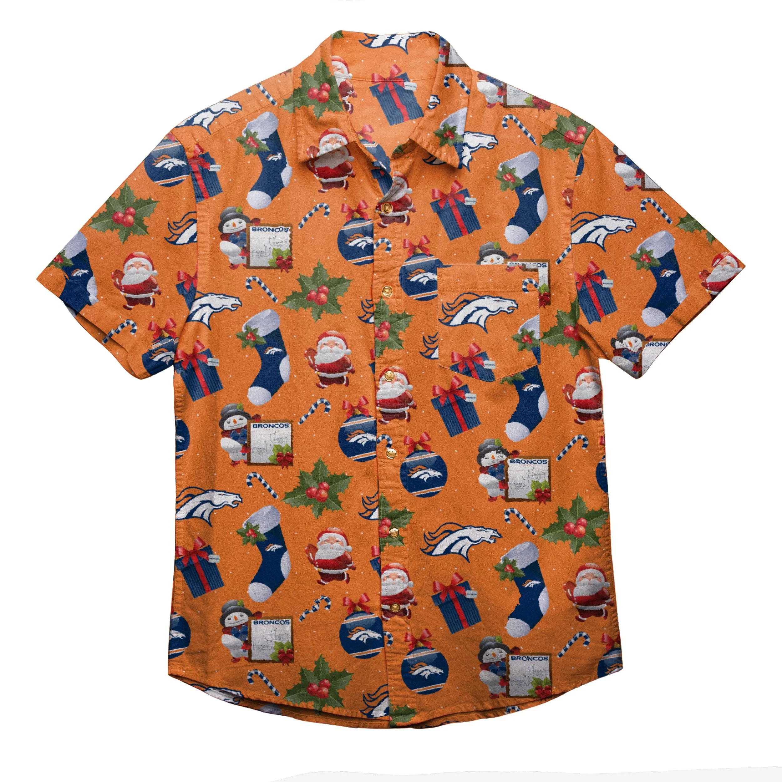 NFL Mens Christmas Explosion Button Up Shirts