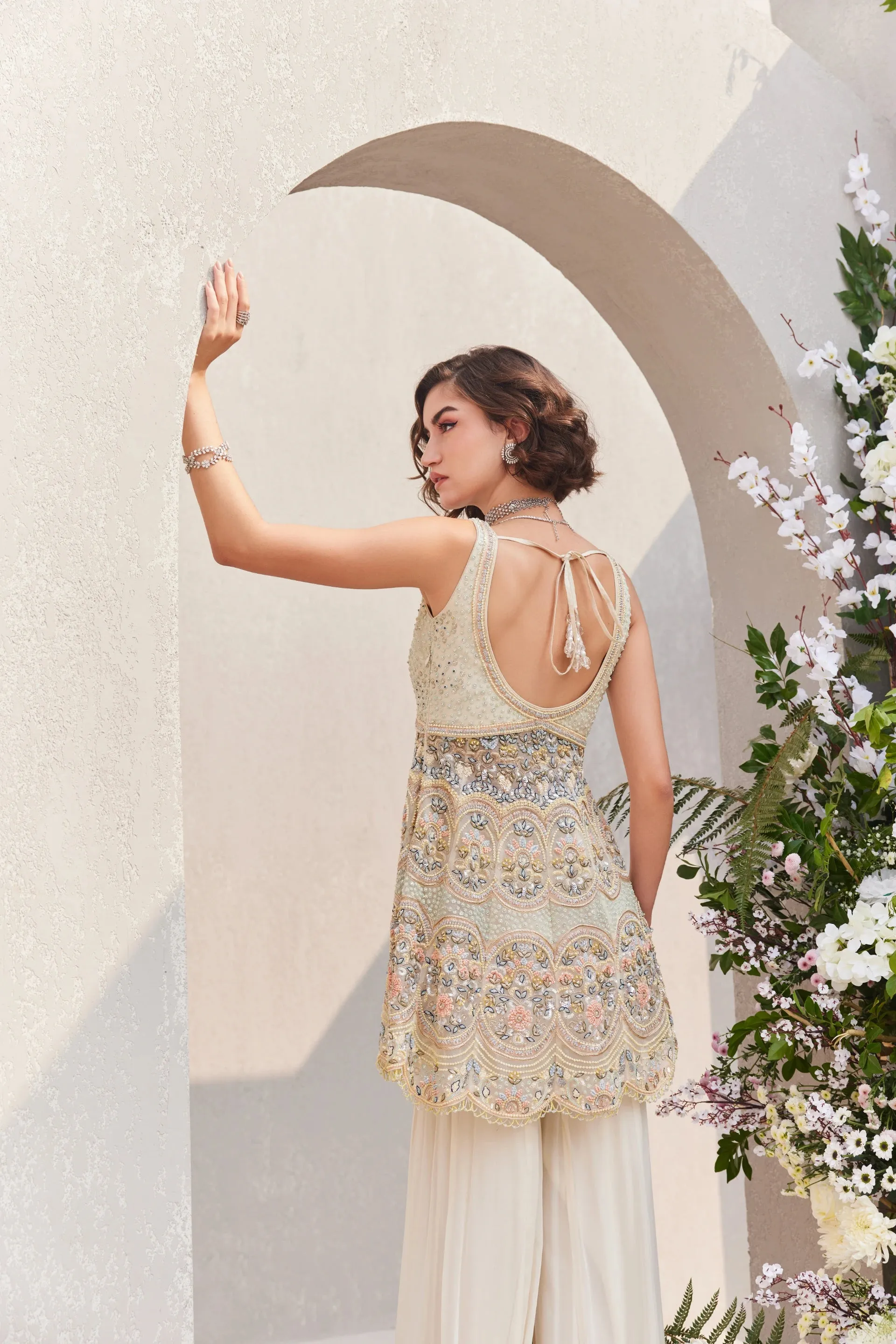 Peplum Top And Sharara Set