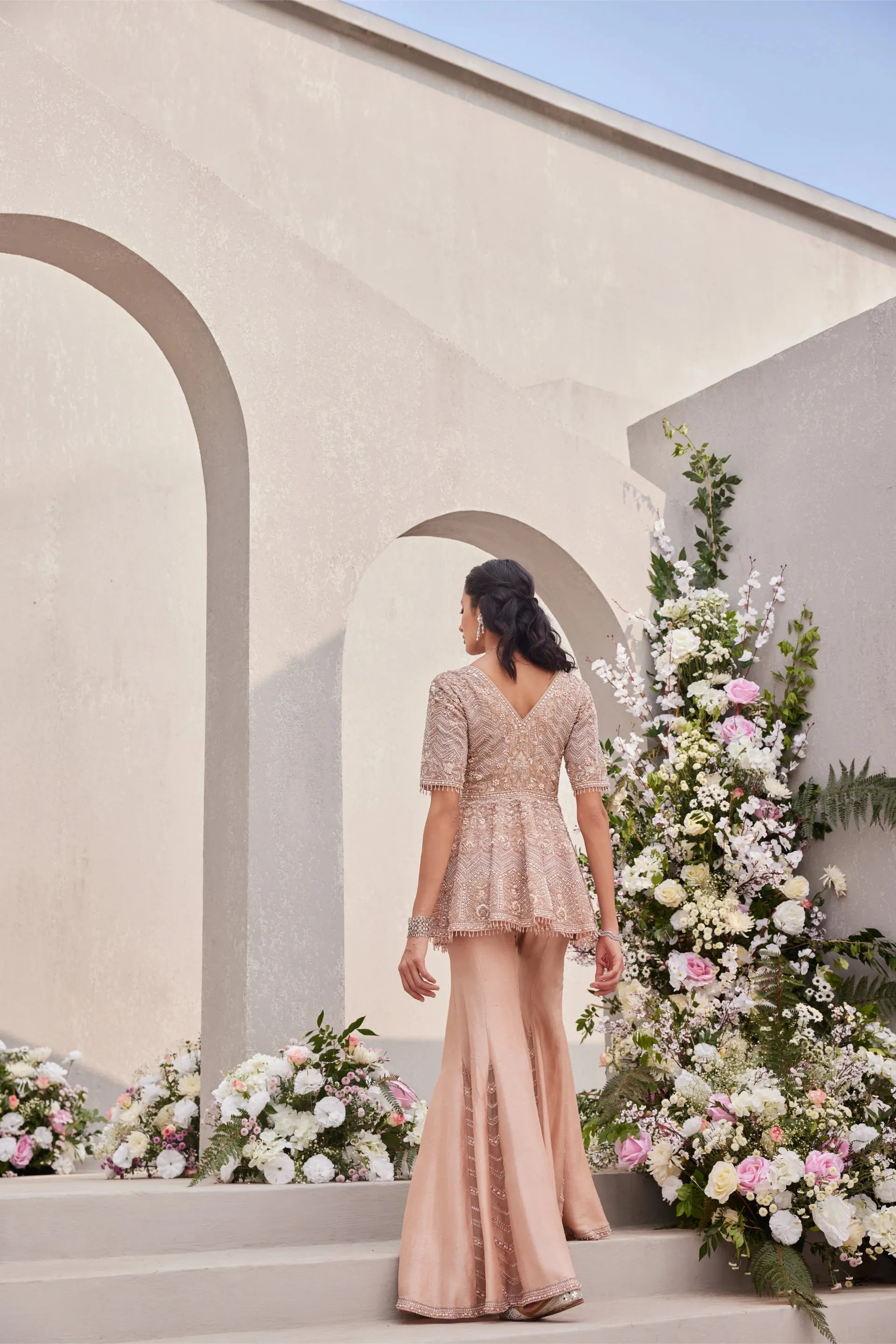 Peplum Top With Inverted Kali Sharara