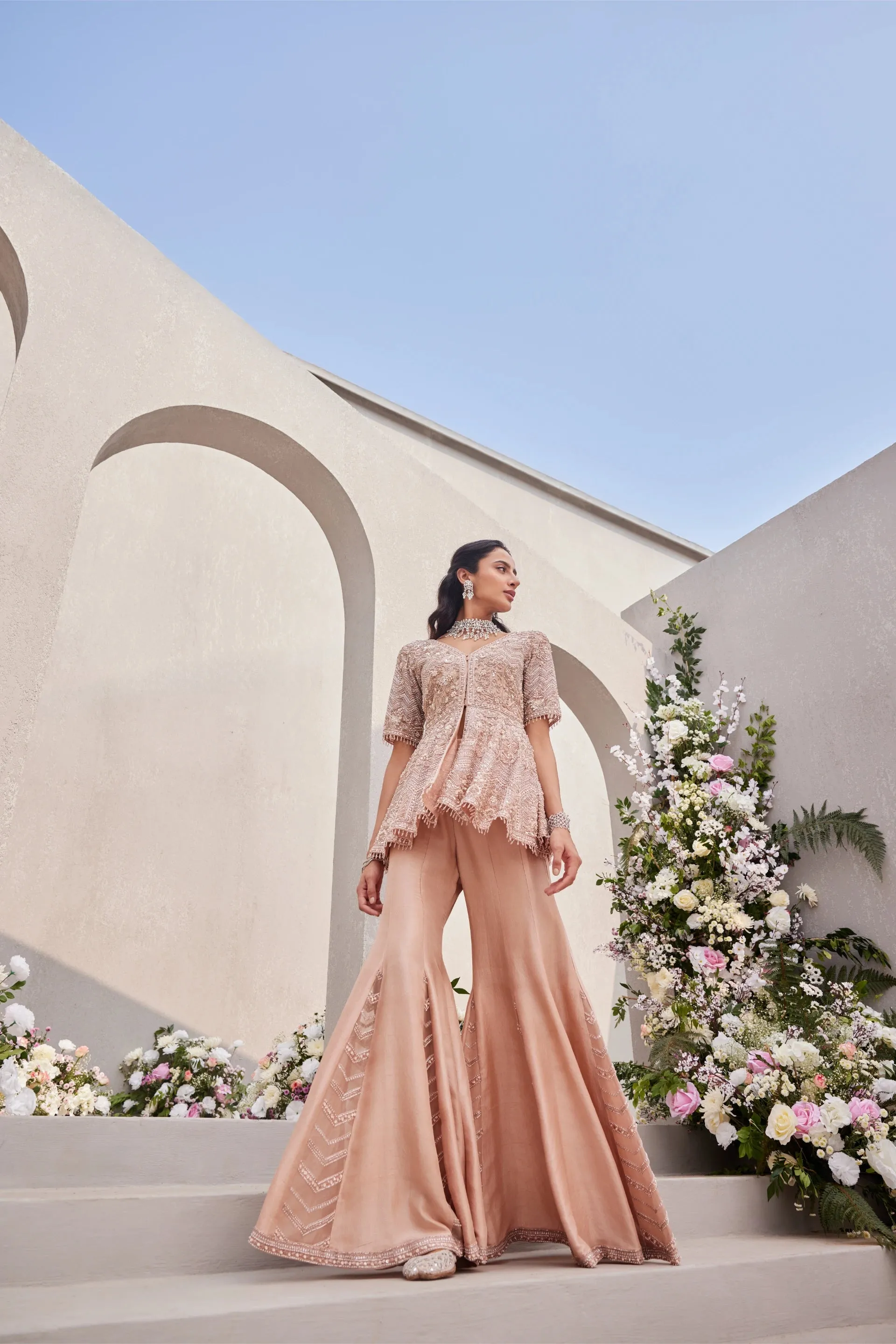 Peplum Top With Inverted Kali Sharara