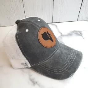 Sebago Lake Leather Patch Black Hat