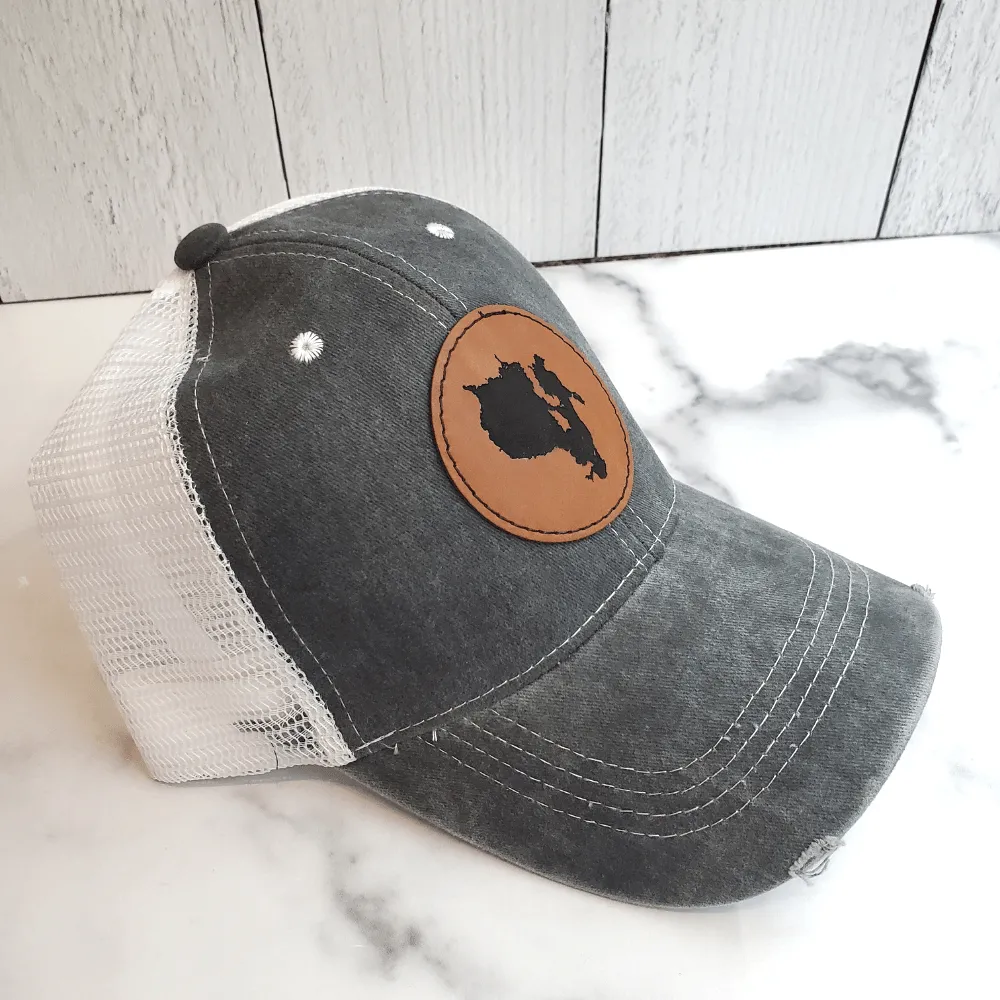 Sebago Lake Leather Patch Black Hat