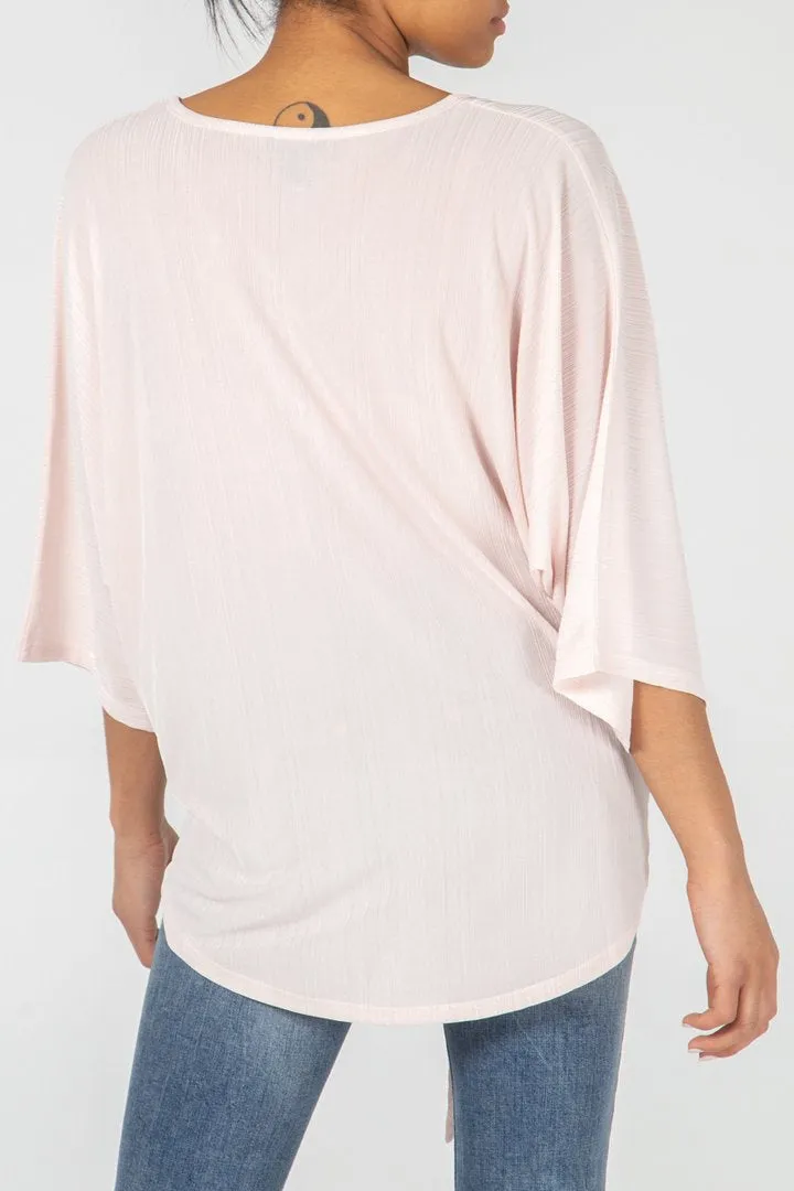 Tie Front Kimono Sleeve Top